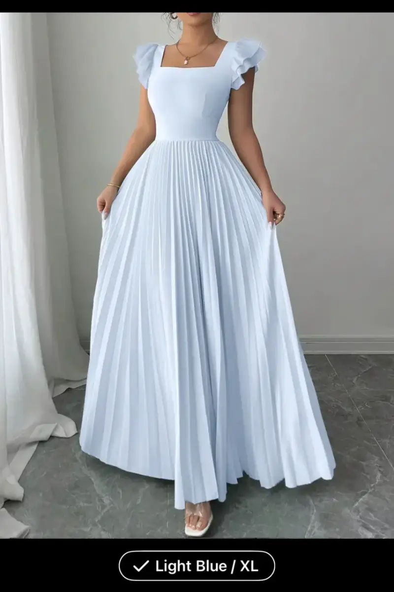 Vestido largo azul claro - 3
