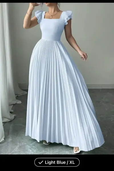 Vestido largo azul claro - miniatura 5