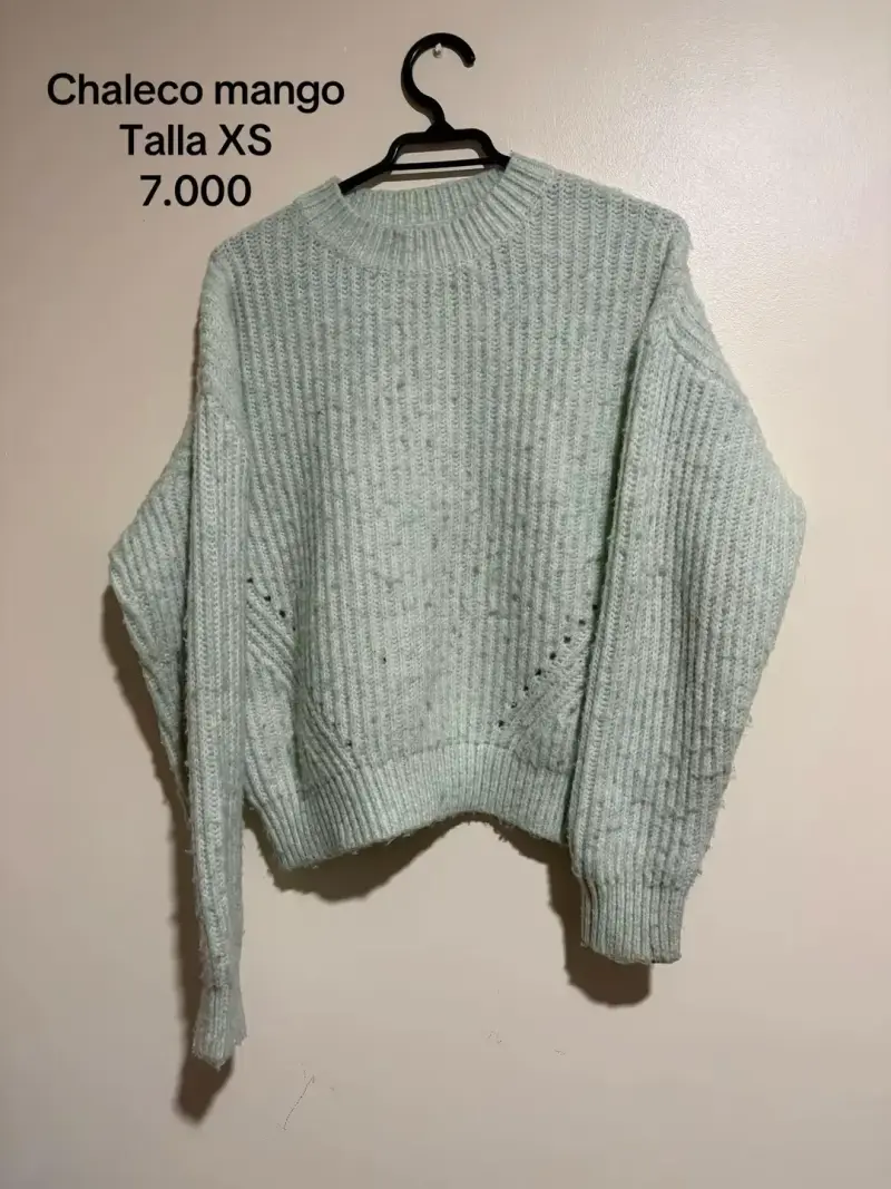 Chaleco manga tejido verde