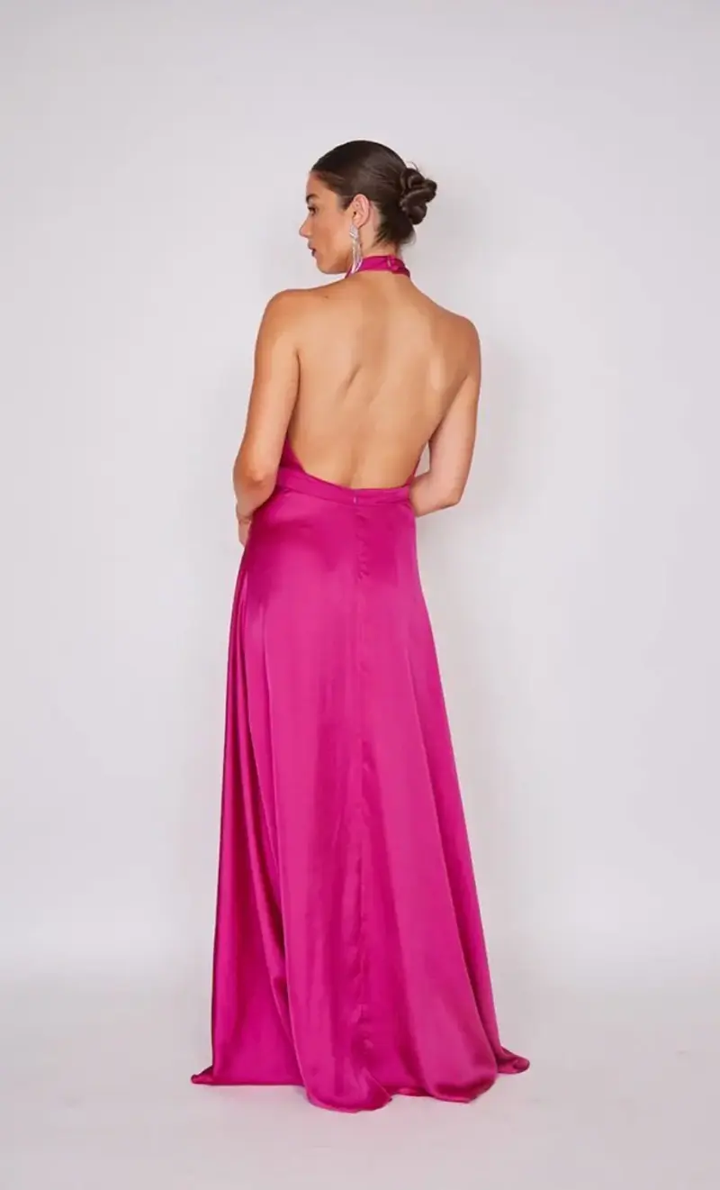 Vestido largo fucsia elegante MINISIMA - 2