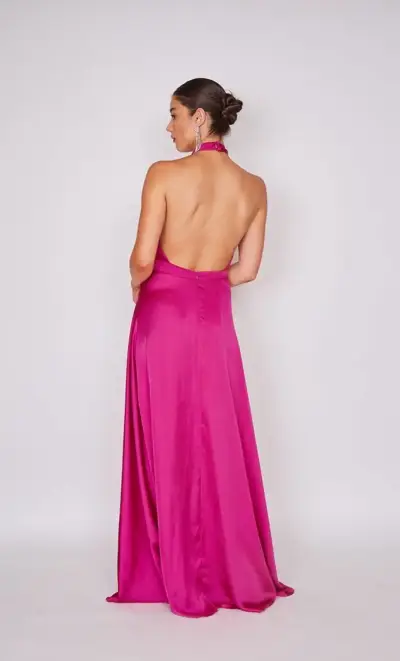 Vestido largo fucsia elegante MINISIMA - miniatura 2