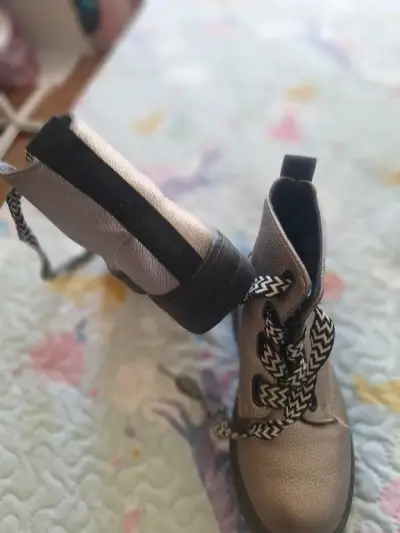 Botines grises Colloky de niña con cordones - miniatura 1