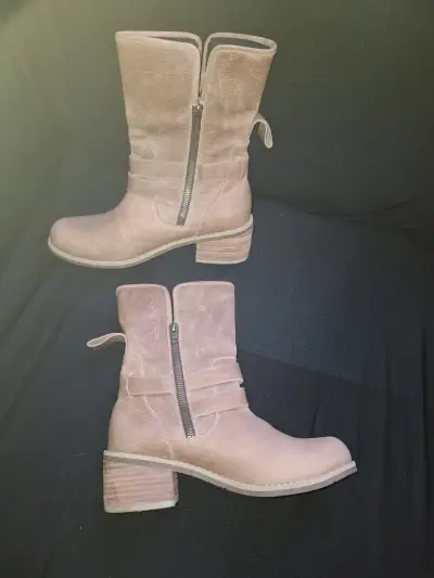 Botas de cuero beige - miniatura 2