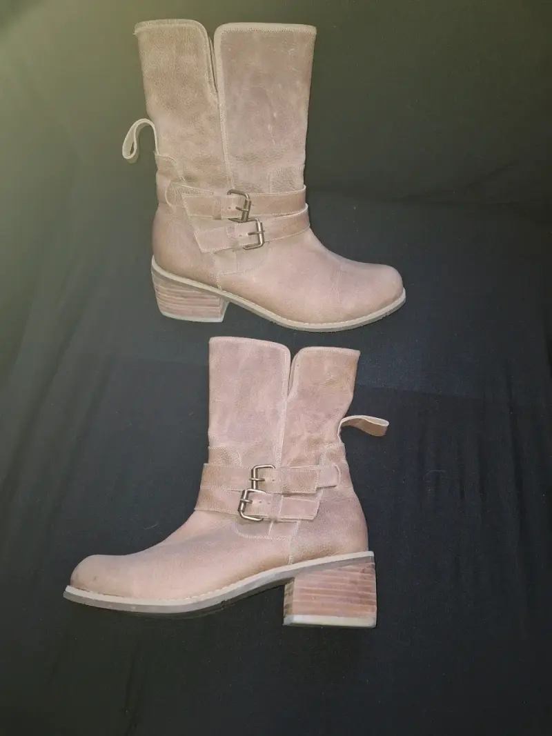 Botas de cuero beige - 3