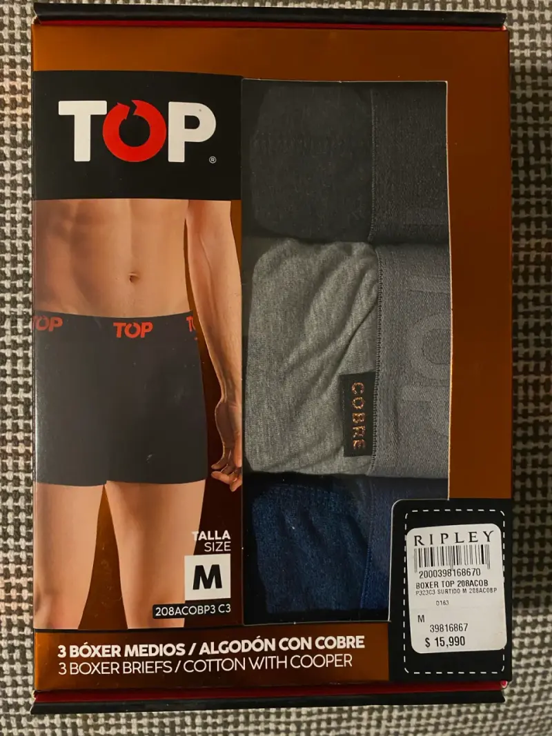 Pack de 3 bóxer algodón TOP - 1
