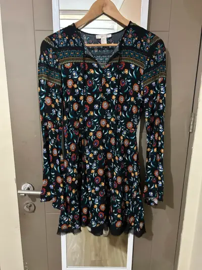Vestido floral manga acampanada - miniatura 3