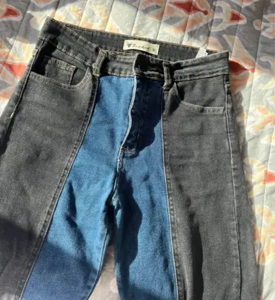 Jeans bicolor estilo vintage Raindoor - miniatura 1