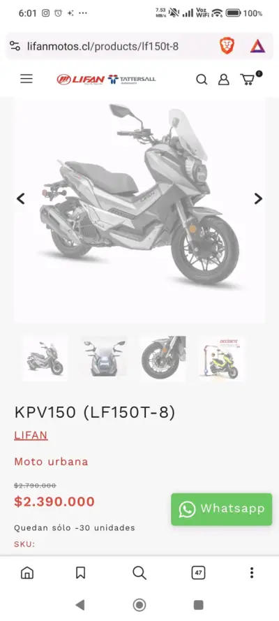 Moto Lifan KPV 150 2023 (LF150T-8) - miniatura 6