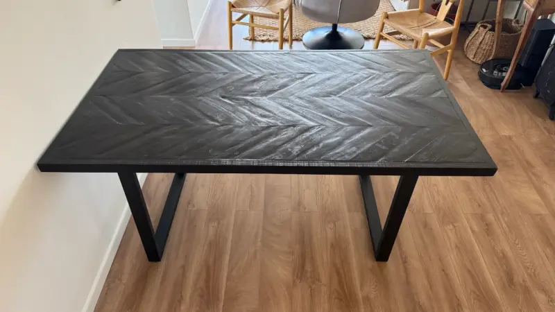 Mesa de comedor madera oscura - 6
