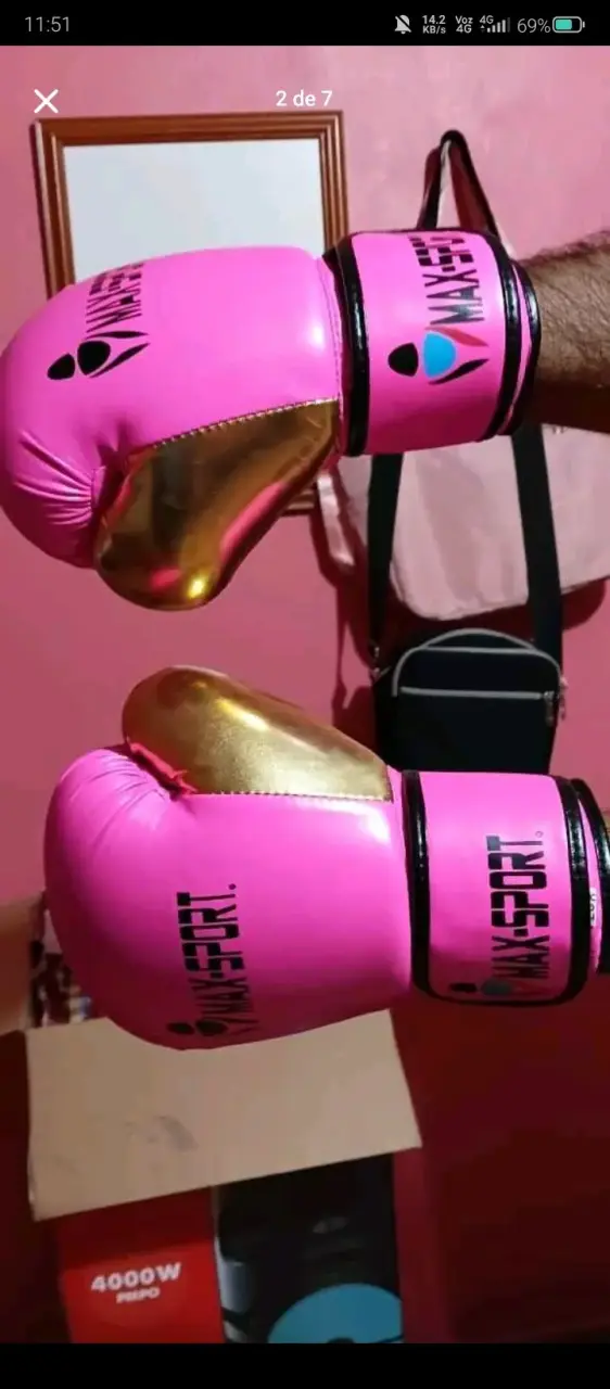 Guantes de boxeo rosa dorado - 5