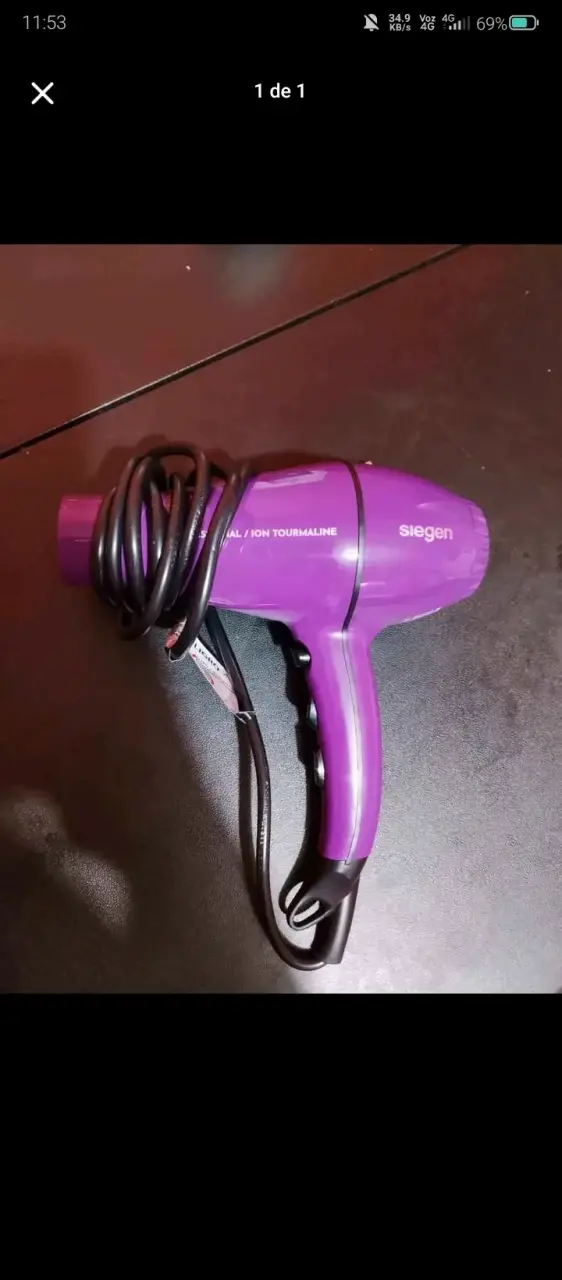Secador de pelo ion tourmaline morado