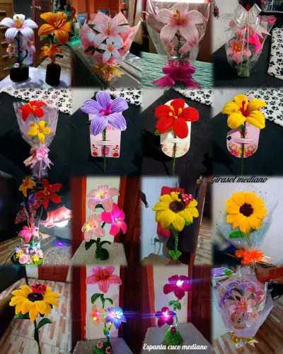 Flores decorativas con y sin  luces LED - miniatura 1