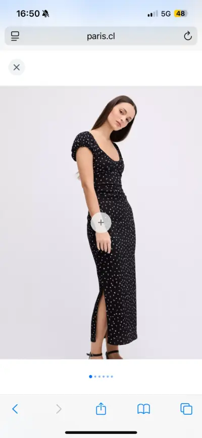 Vestido largo negro con estampado - miniatura 1