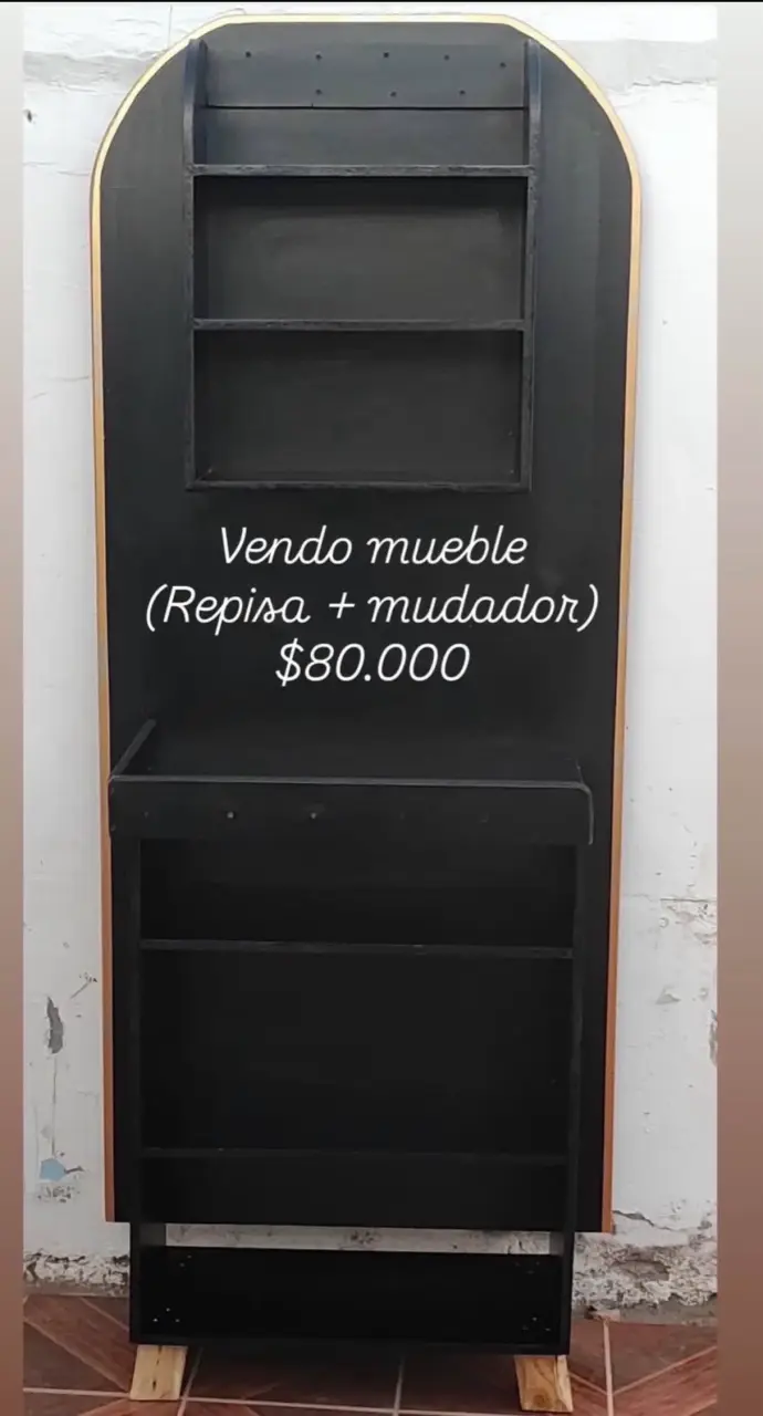 Mueble repisa + mudador negro