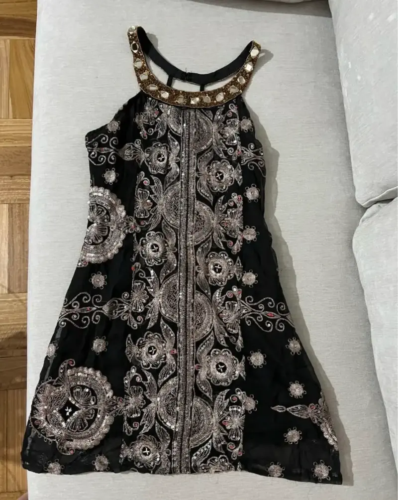 Vestido de fiesta bordado marca indiachic - 1
