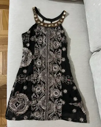 Vestido de fiesta bordado marca indiachic - miniatura 1