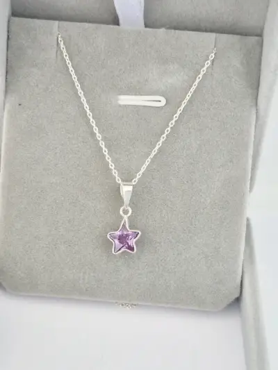 Collar con colgante estrella lila - miniatura 2
