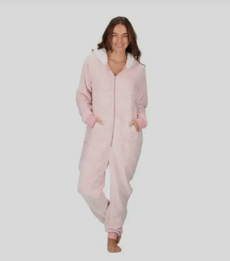 Enterito pijama de polar rosado - 3