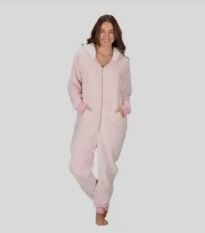 Enterito pijama de polar rosado - miniatura 3