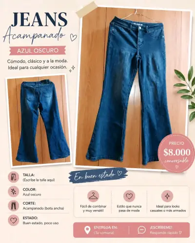 Jean azul oscuro con brillo - miniatura 2