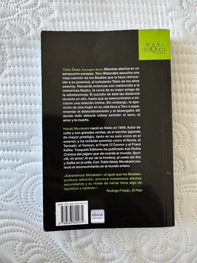 Libro Tokio Blues de Haruki Murakami - 2