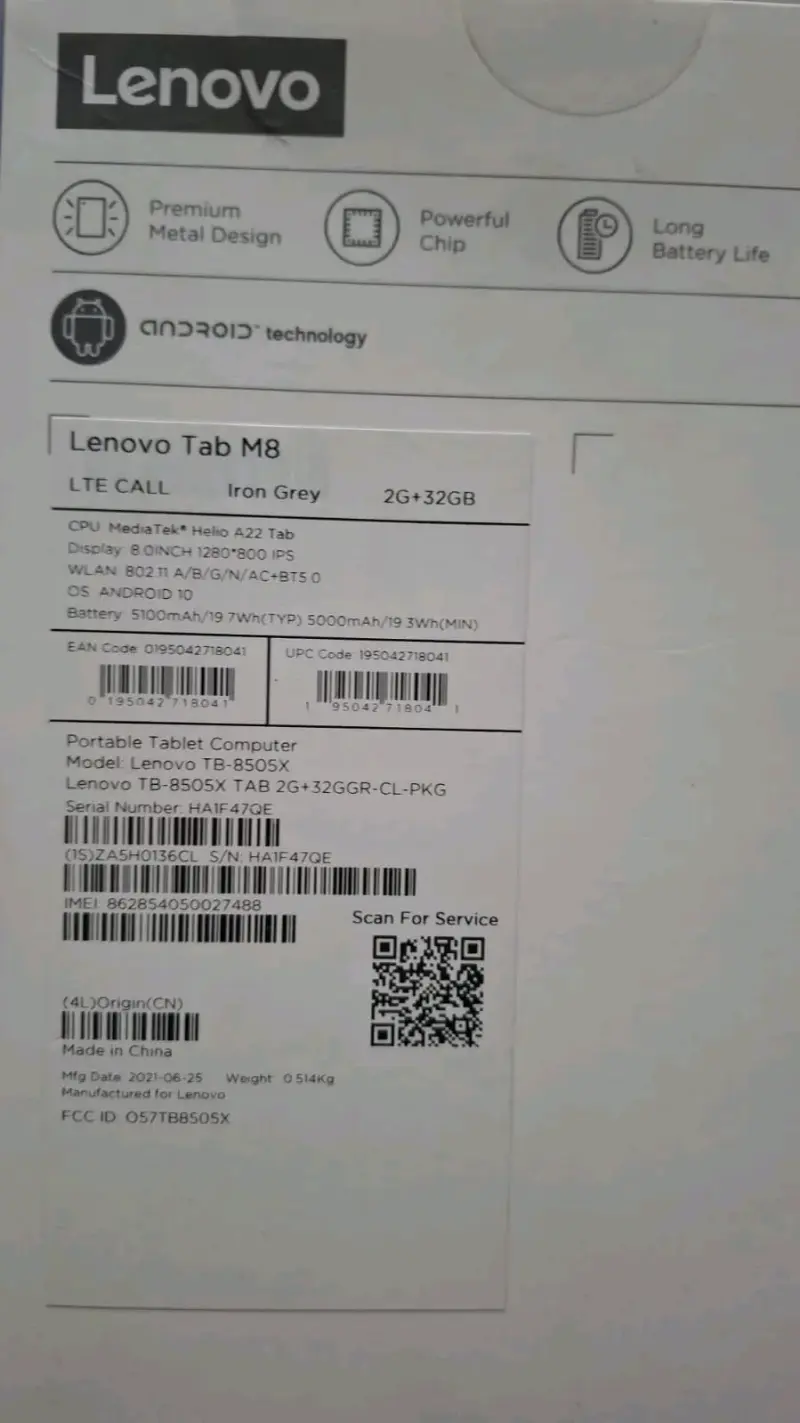 Tablet Lenovo Tab M8 - 2