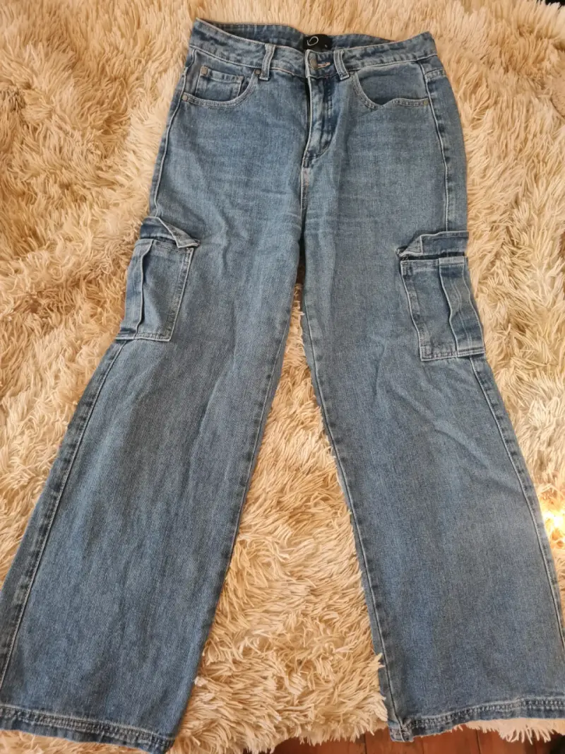 Jeans cargo azul - 1