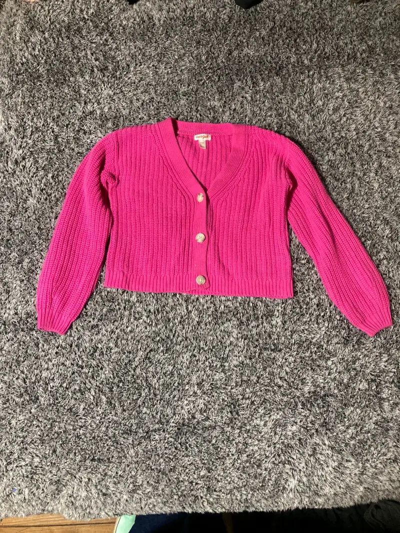 Cardigan fucsia de punto mujer - 1
