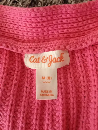 Cardigan fucsia de punto mujer - miniatura 3