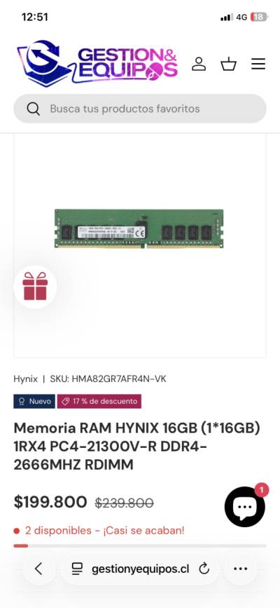 Memoria RAM HYNIX 16GB DDR4 - miniatura 1