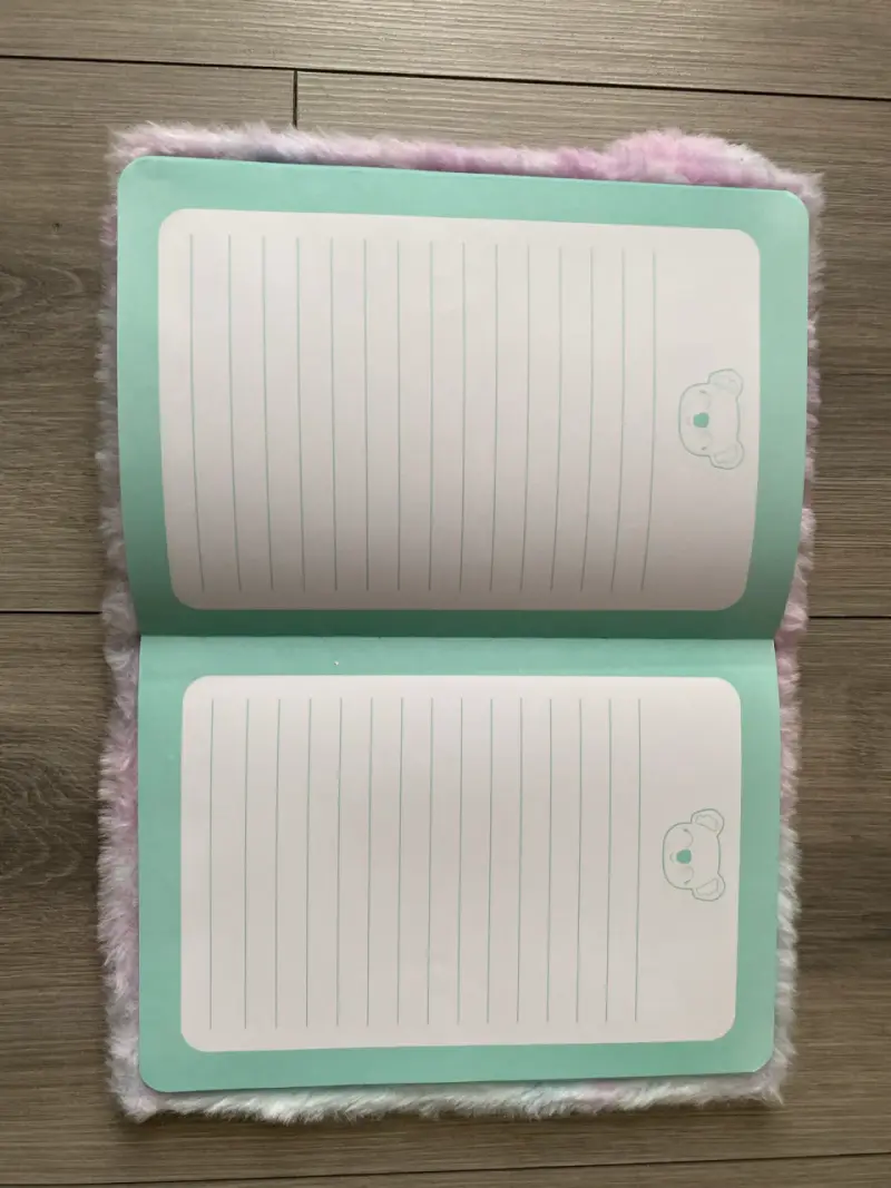 Cuaderno de peluche koala rosa con mini cuaderno - 3