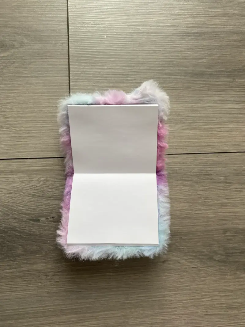 Cuaderno de peluche koala rosa con mini cuaderno - 4