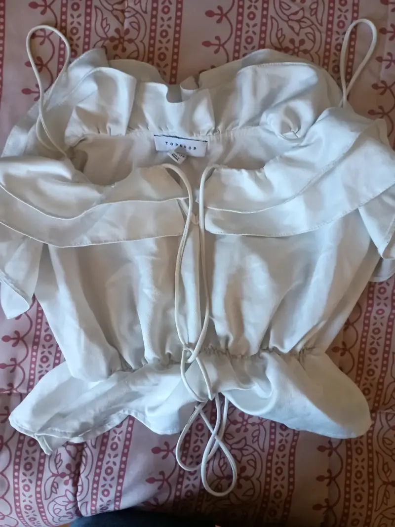 Blusa blanca Topshop sin mangas