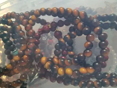 Pulsera de cuentas de madera,piedra 100   .10caja - miniatura 1