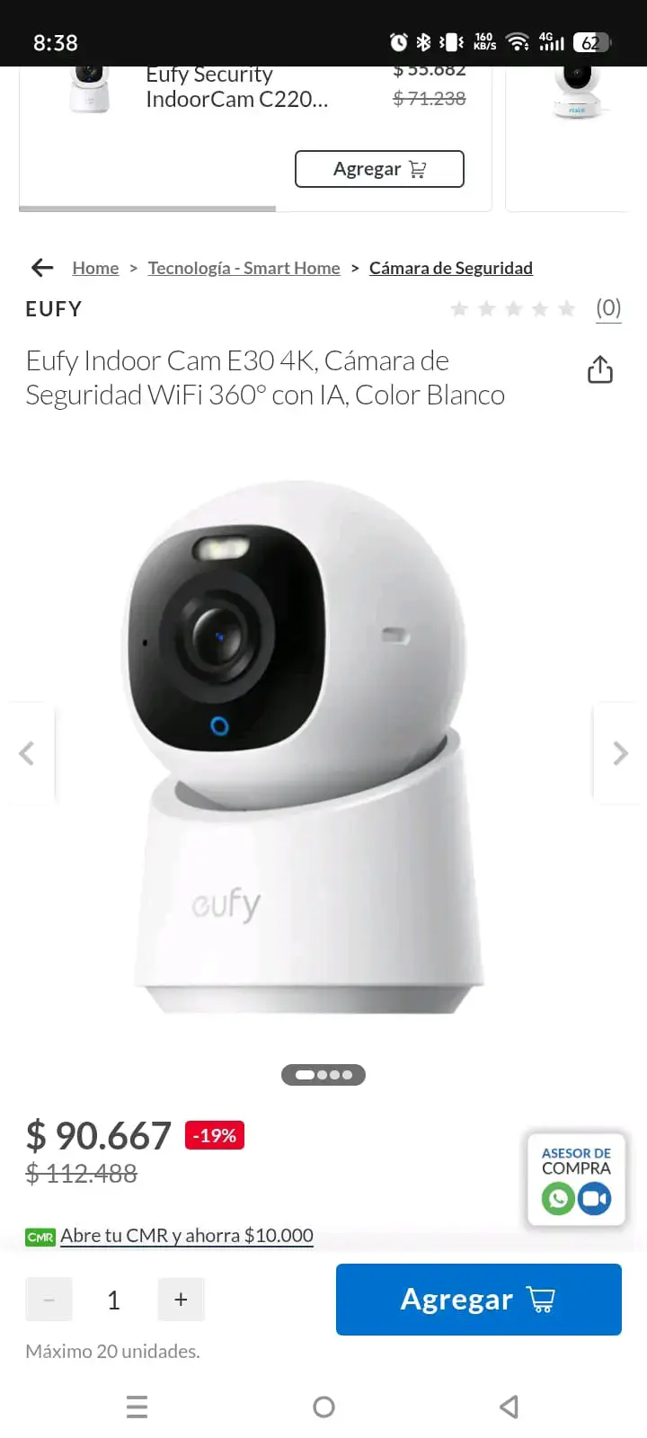 Cámara de seguridad Eufy 4K WiFi