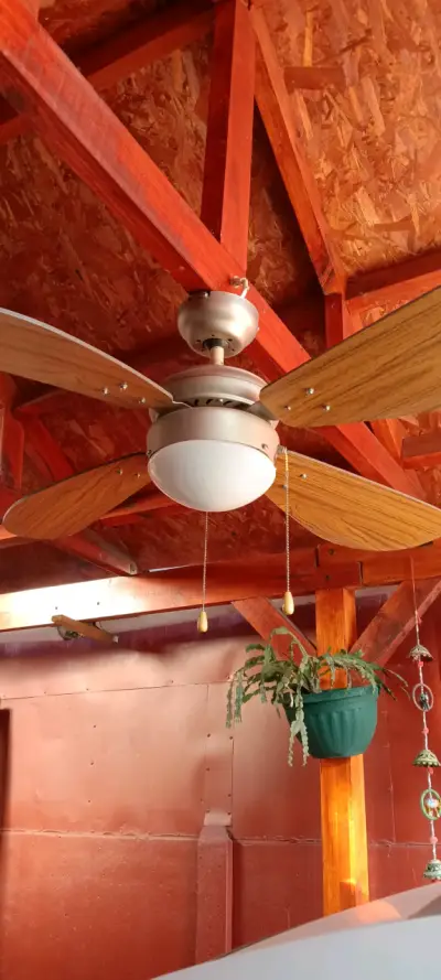 Ventilador de techo madera ligera - miniatura 2