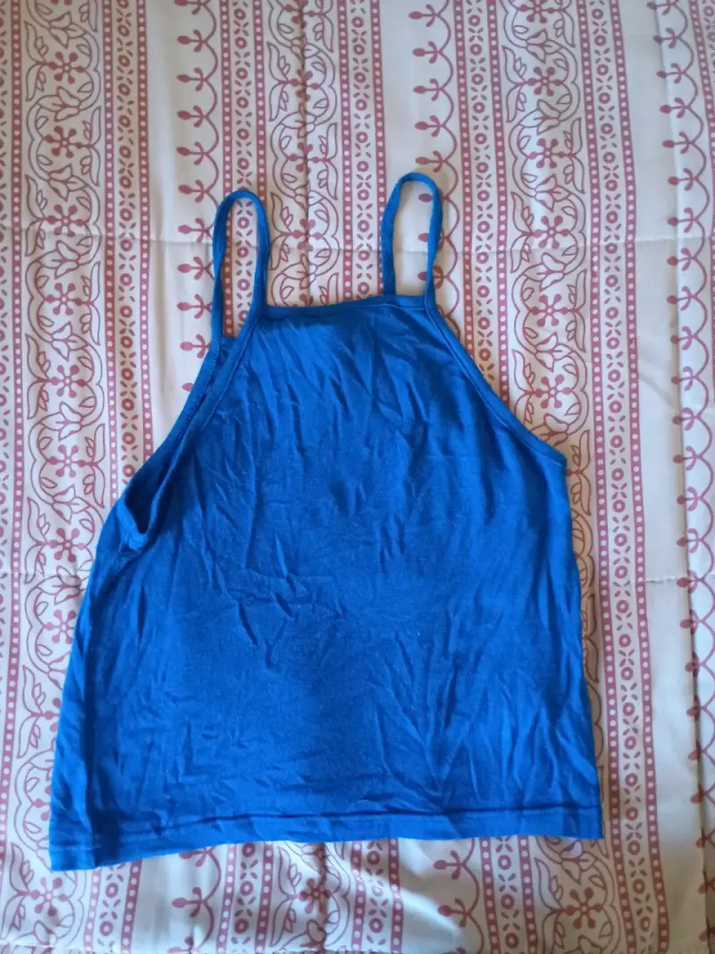 Polera de tirantes azul - 1
