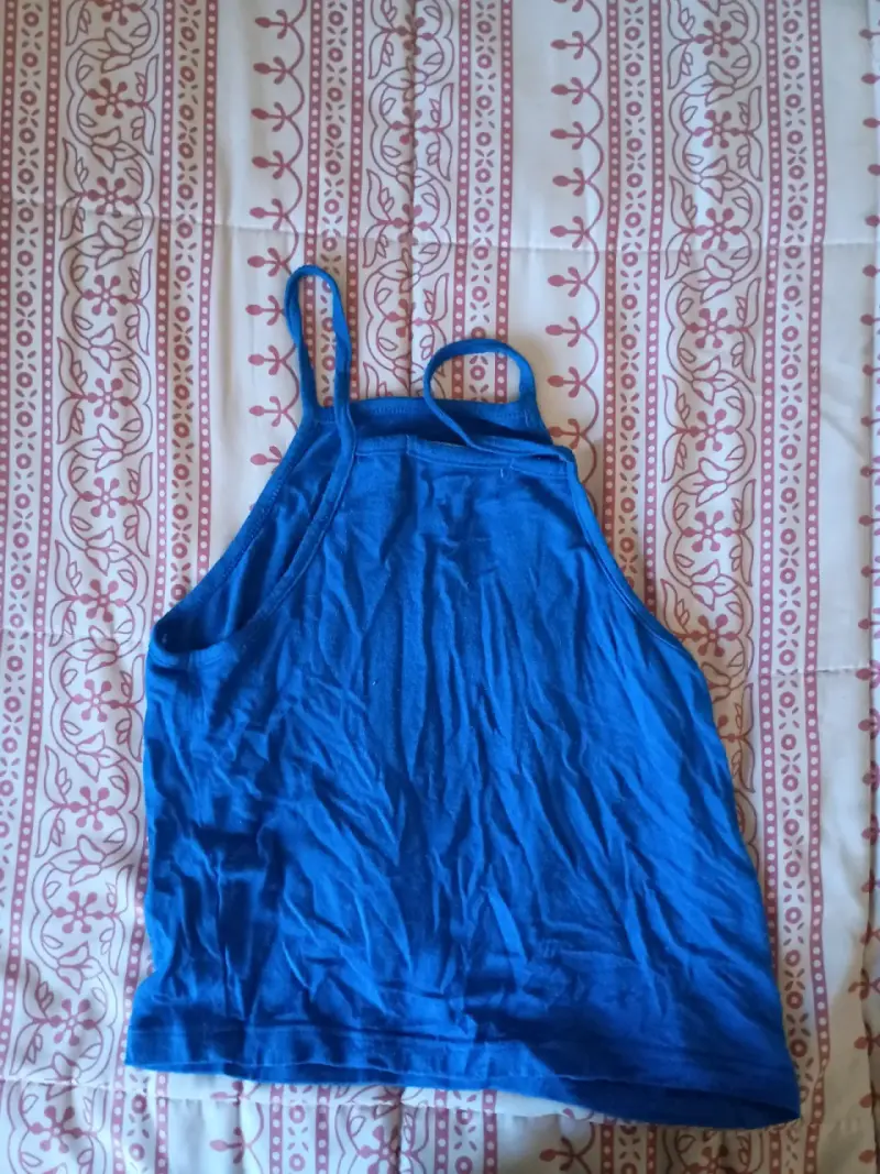 Polera de tirantes azul - 2