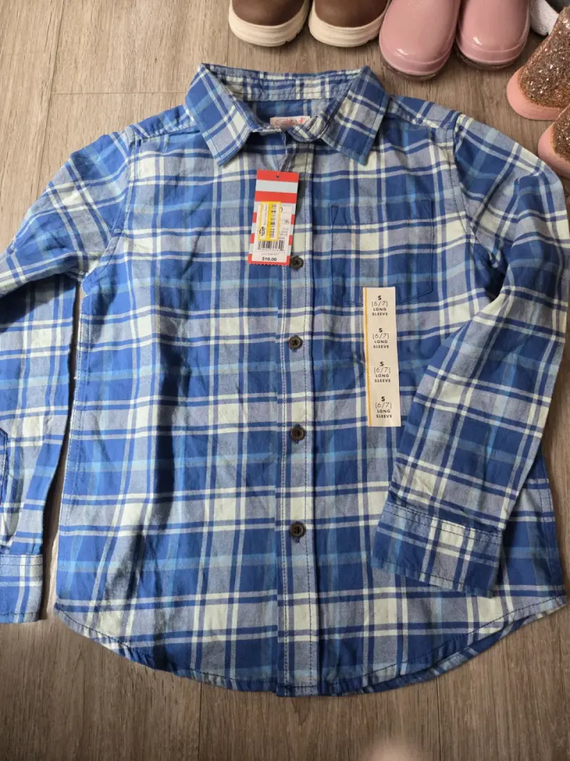 Camisa a cuadros azul nueva - 2