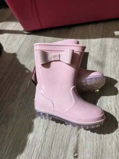 Botas de goma rosadas para niña - miniatura 1