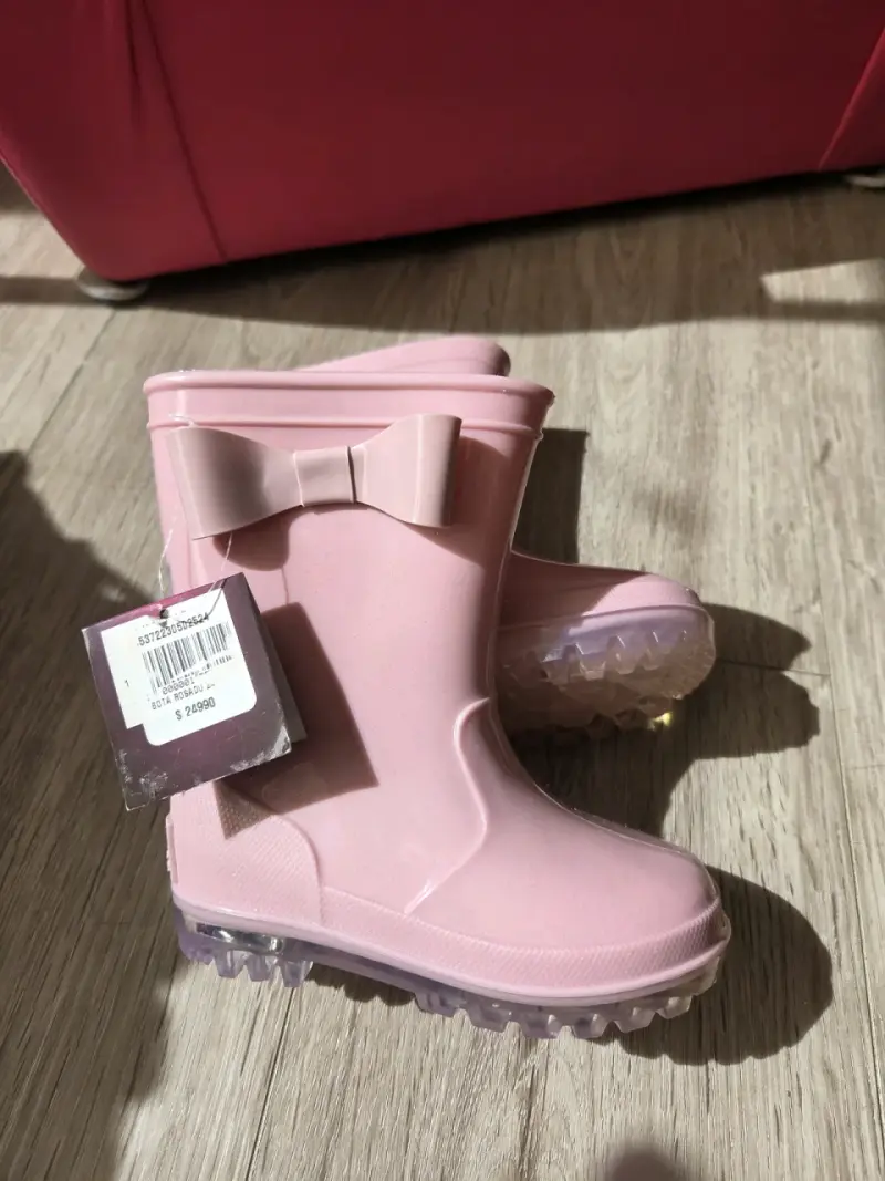 Botas de goma rosadas para niña - 3