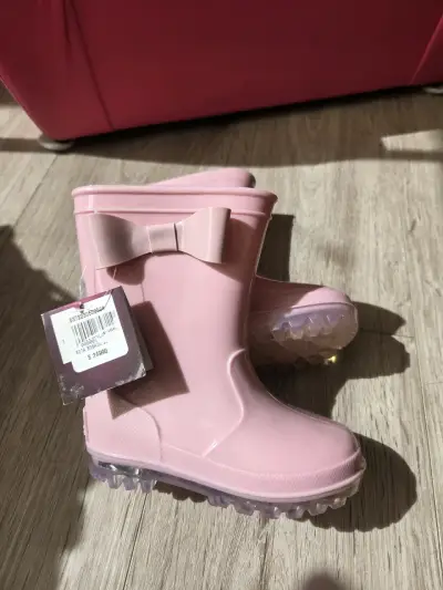 Botas de goma rosadas para niña - miniatura 3