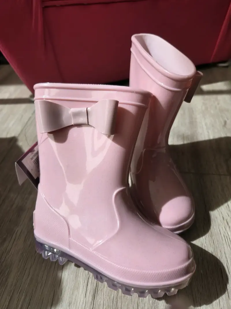 Botas de goma rosadas para niña - 5