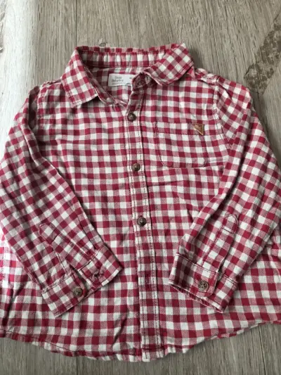 Camisa Zara a cuadros roja para niño - miniatura 1
