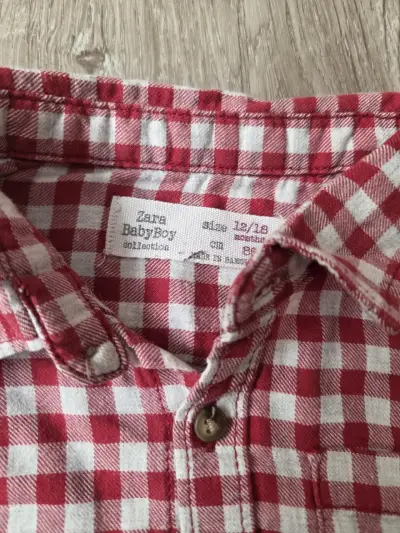 Camisa Zara a cuadros roja para niño - miniatura 2