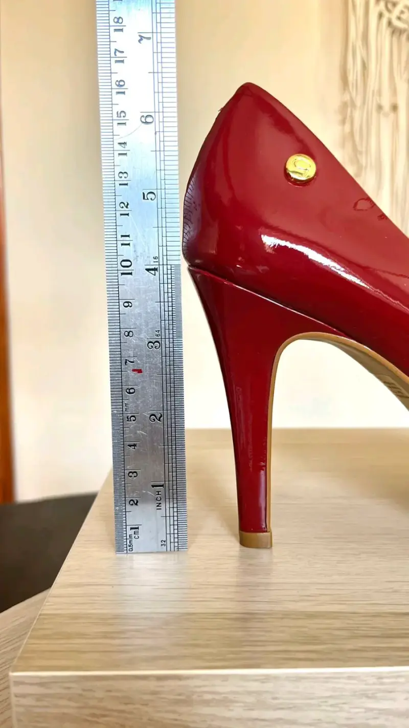 Zapato Gacel Olga de taco alto rojo charol - 2