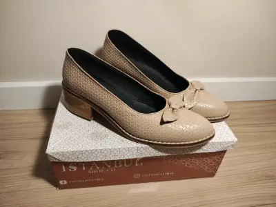 Zapatos beige 100% cuero - miniatura 5