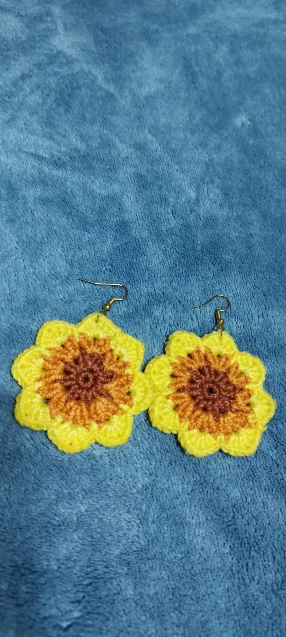 Aros tejidos diseño floral - 4