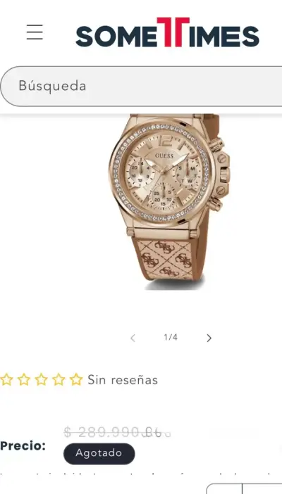 Reloj Guess dorado con cristales - miniatura 1