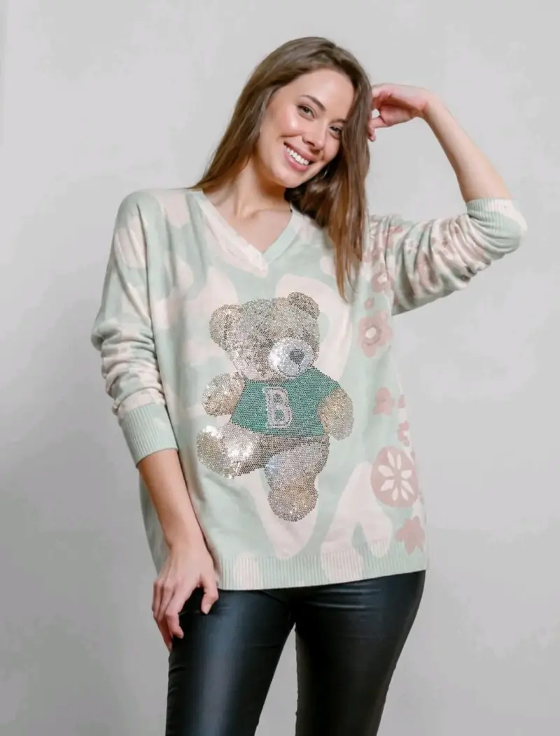 Sweater de osito brillante - 2